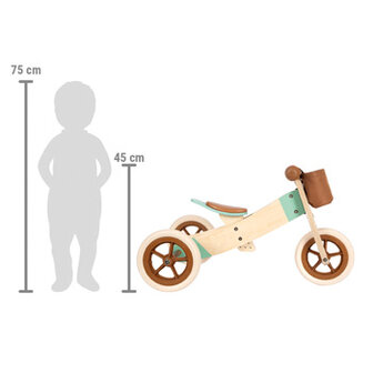 Houten loopfiets - driewieler - Maxi Karamel Bruin