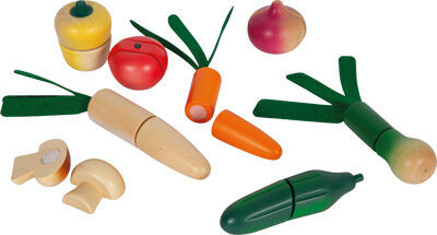 Houten Fruit- en groenteset -  snijdbaar met klittenband