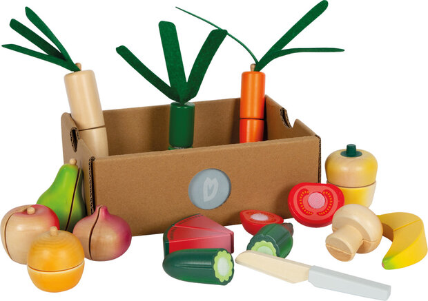 Houten Fruit- en groenteset -  snijdbaar met klittenband