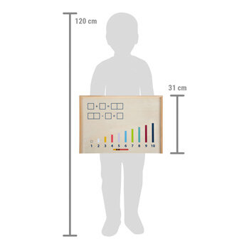 Houten leerbox met rekenstaven en rekenblokjes - Montessori leermateriaal
