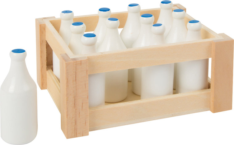 Melkflesjes in een kratje - 12 stuks