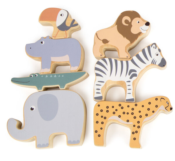 Safari dieren - Stapel- en evenwichtsspel