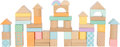 Pastel houten bouwblokken - 50 stuks Pastel houten bouwblokken - 50 stuks
