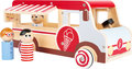 Houten ijsco truck - wit/rood Houten ijsco truck - wit/rood