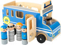 Houten politie auto XL - blauw/wit Houten politie auto XL - blauw/wit