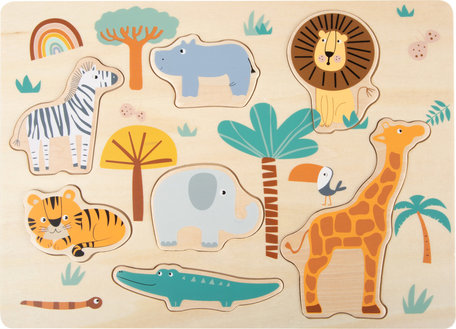 Safari dieren - Houten puzzel