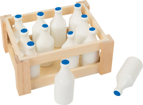 Melkflesjes in een kratje - 12 stuks