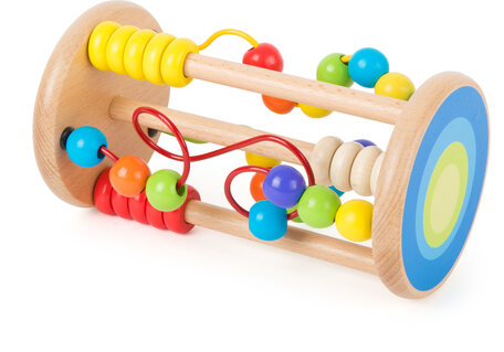 Kralenspiraal kleurrijke houten kralen achtbaan