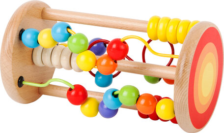 Kralenspiraal kleurrijke houten kralen achtbaan