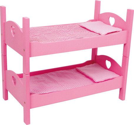 Poppen stapelbed - roze