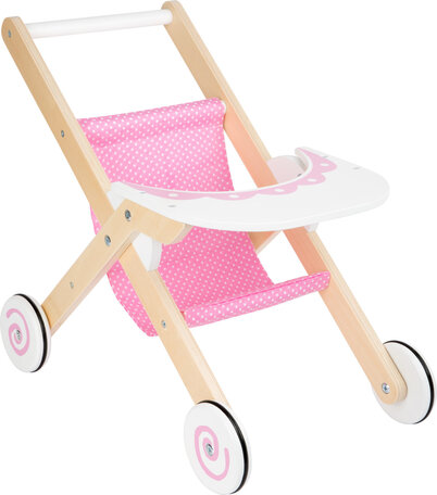 Poppen Buggy + houten wielen