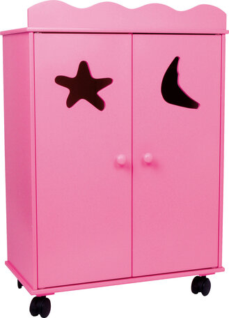 Poppen garderobe kast - roze