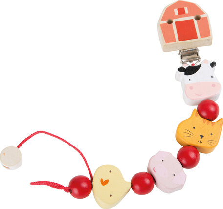 Baby houten speen ketting - boerderijmotieven