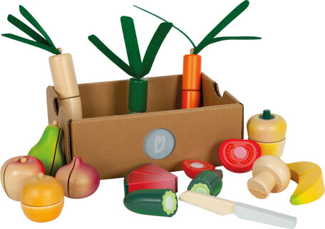 Houten Fruit- en groenteset -  snijdbaar met klittenband