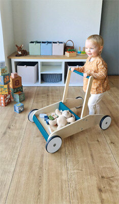 Baby Loopwagen Trolley - Blauw